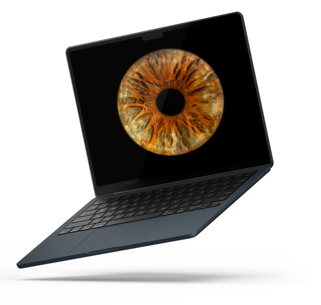 laptop with iris pic